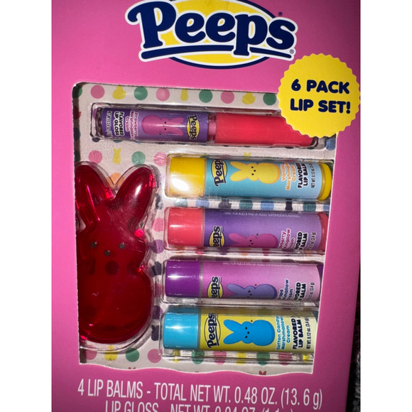 5 packs of Kids Peeps Lip Balm 6 Pack Set Pink/Yellow One Size - Picture 5 of 5